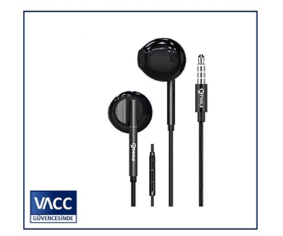 4-KTOOLS PURE 3.5MM SIYAH KABLOLU KULAKLIK 