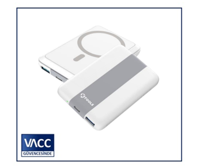 6-KTOOLS SNAP UP MAGSAFE 10000 MAH BEYAZ  POWERBANK